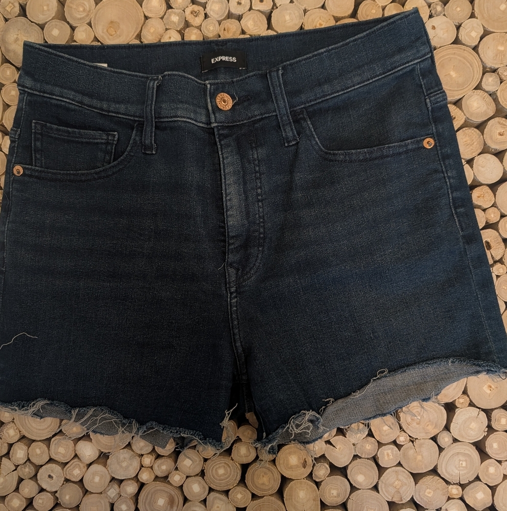 Express Dark Blue Jean Shorts